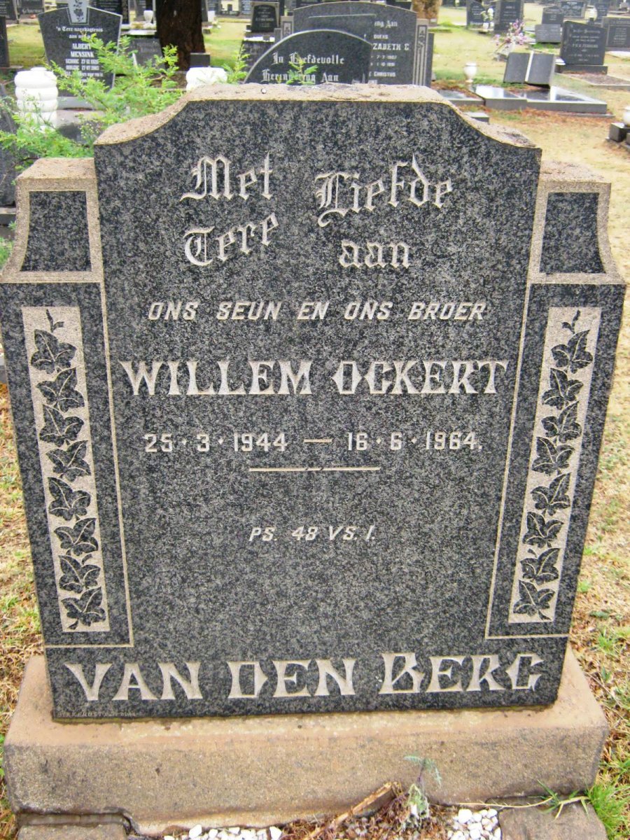 BERG Willem Ockert, van den 1944-1964