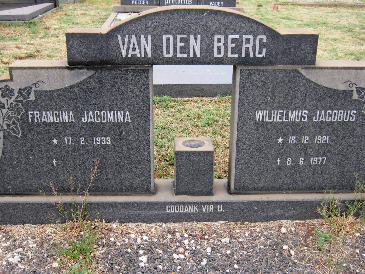 BERG Wilhelmus Jacobus, van den 1921-1977 &amp; Francina Jacomina 1933-