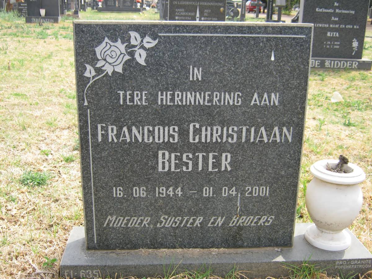 BESTER Francois Christiaan 1944-2001