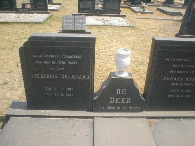 BEER Frederick Coenraad, de 1903-1987