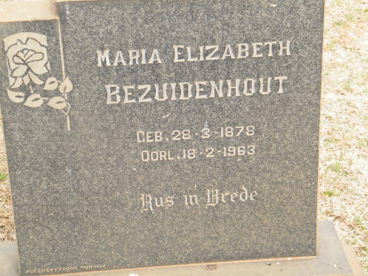 BEZUIDENHOUT Maria Elizabeth 1878-1963