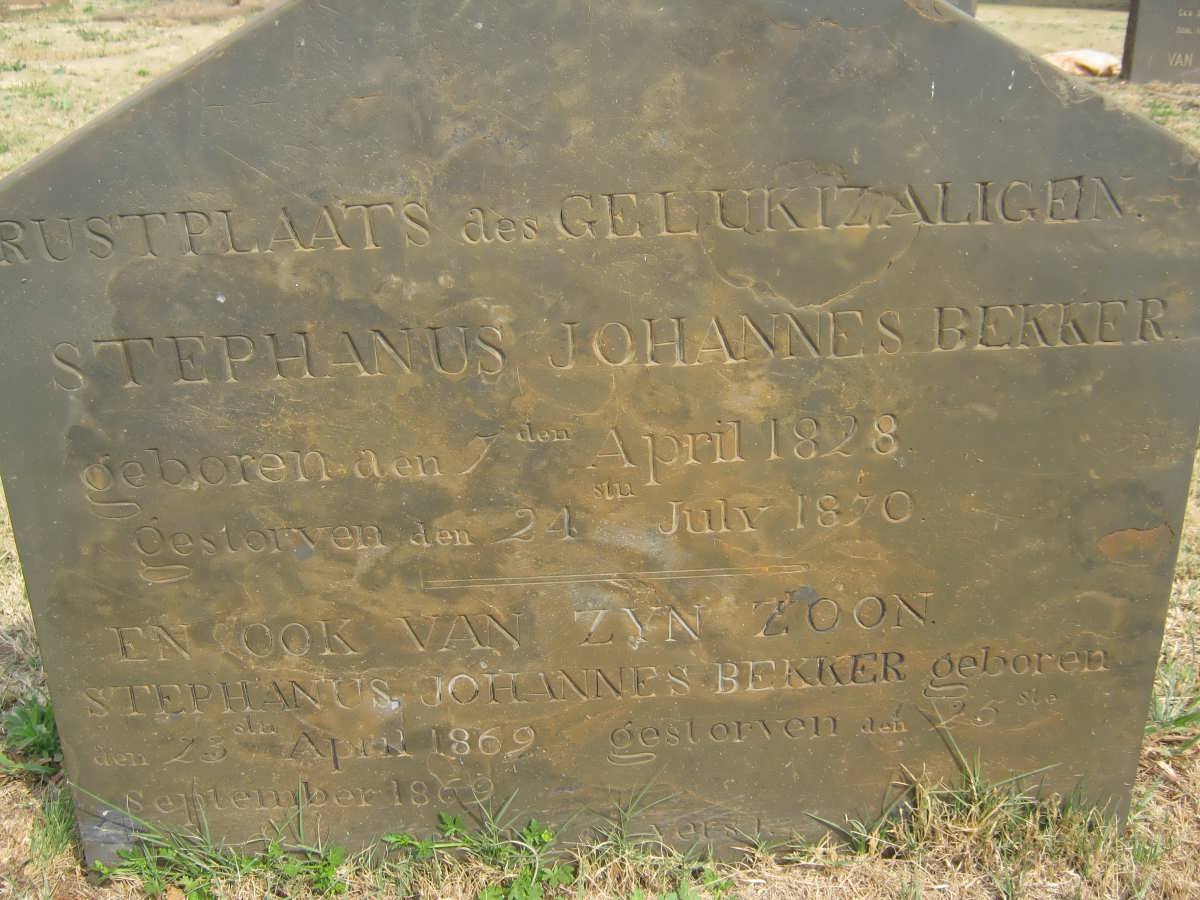 BEKKER Stephanus Johannes 1828-1870 :: BEKKER Stephanus Johannes 1869-1869