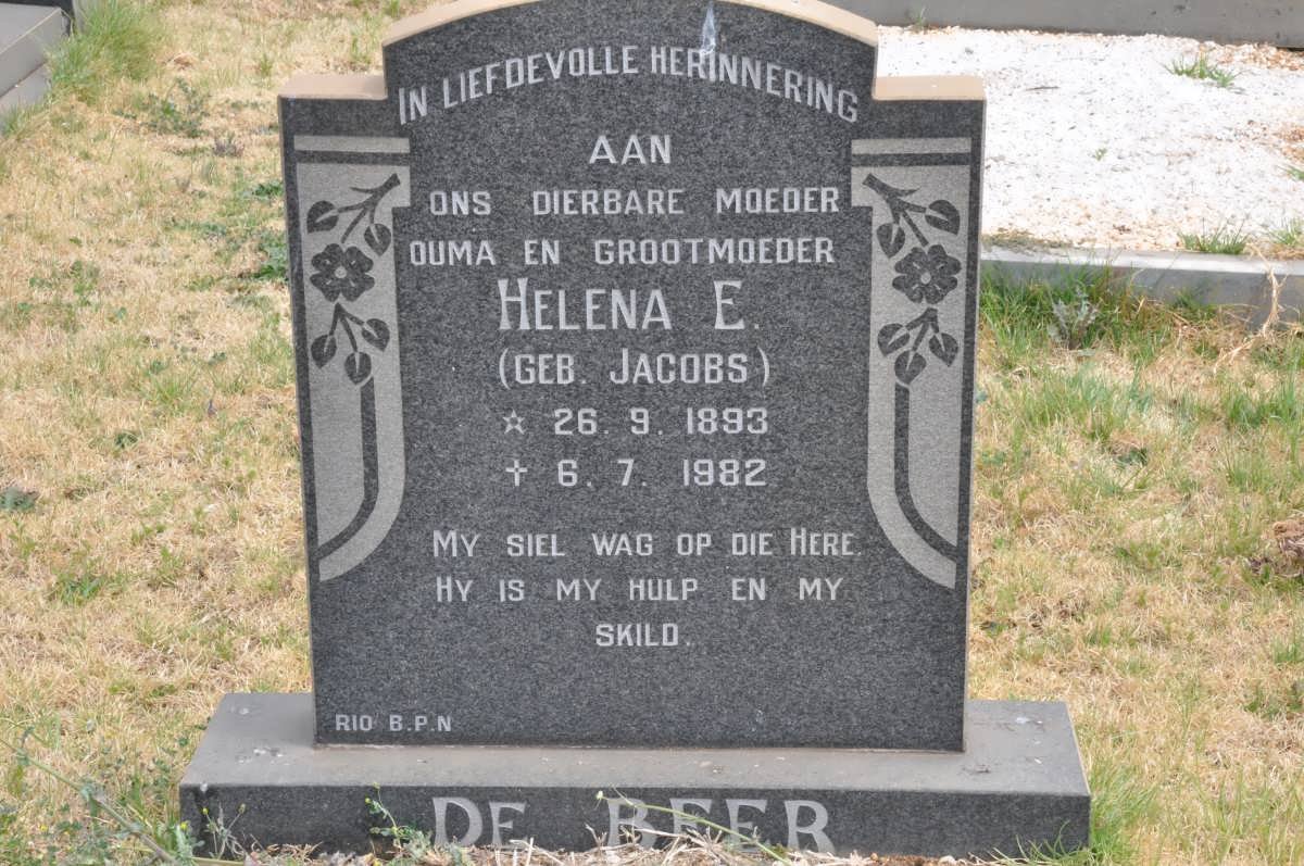 BEER Helena E., de nee JACOBS 1893-1982