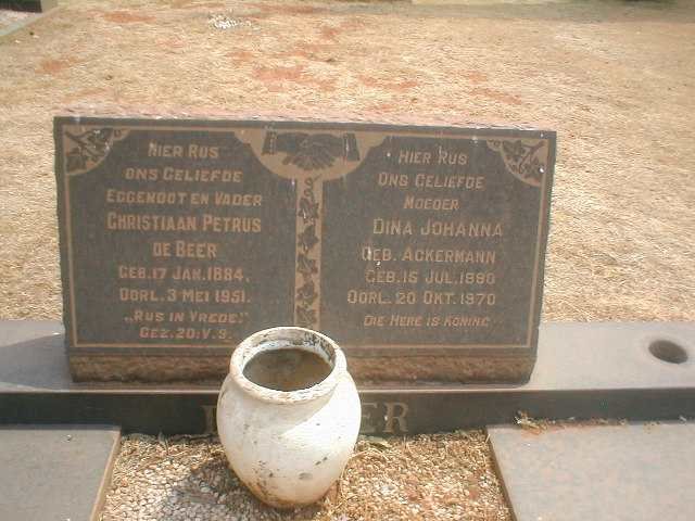 BEER Christiaan Petrus, de 1884-1951 &amp; Dina Jacoba ACKERMANN 1890-1970