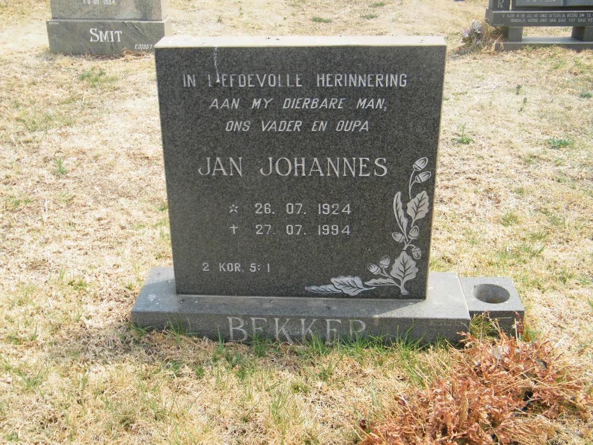 BEKKER Jan Johannes 1924-1994