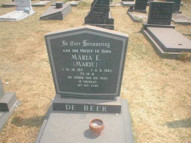 BEER Maria E., de 1911-1985