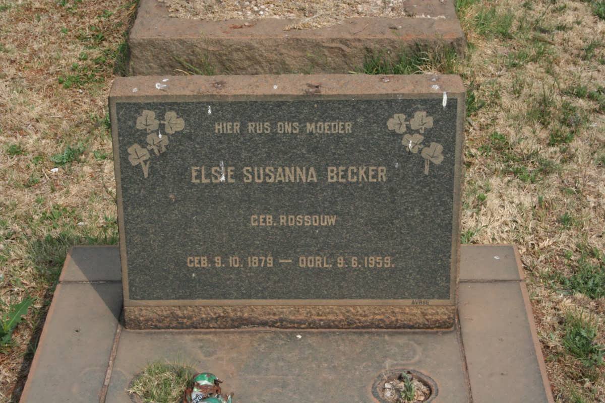 BECKER Elsie Susanna nee ROSSOUW 1879-1959