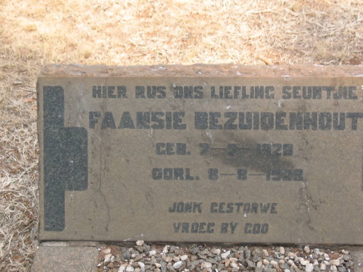 BEZUIDENHOUT Faansie 1928-1928