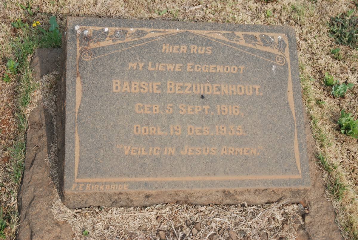 BEZUIDENHOUT Babsie 1916-1935