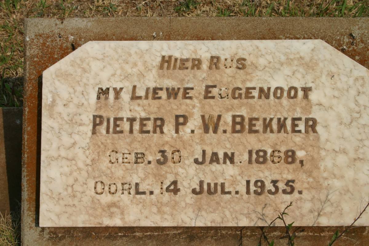 BEKKER Pieter P.W. 1868-1935