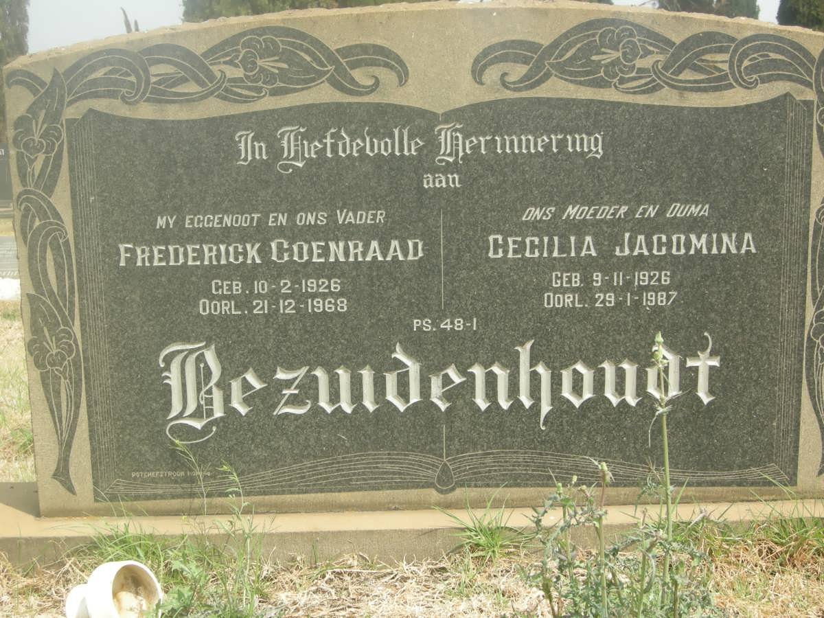 BEZUIDENHOUDT Frederick Coenraad 1926-1968 &amp; Cecilia Jacomina 1926-1987
