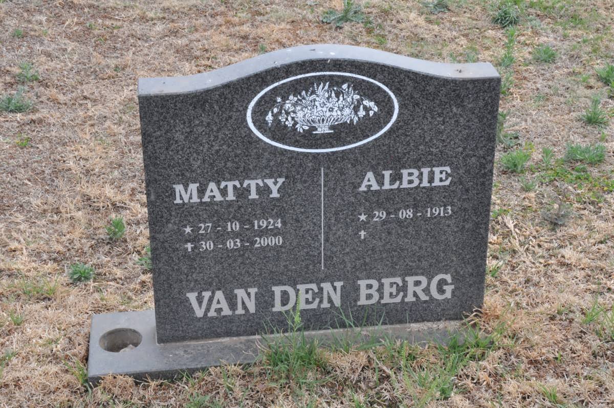BERG Albie, van den 1913- &amp; Matty 1924-2000