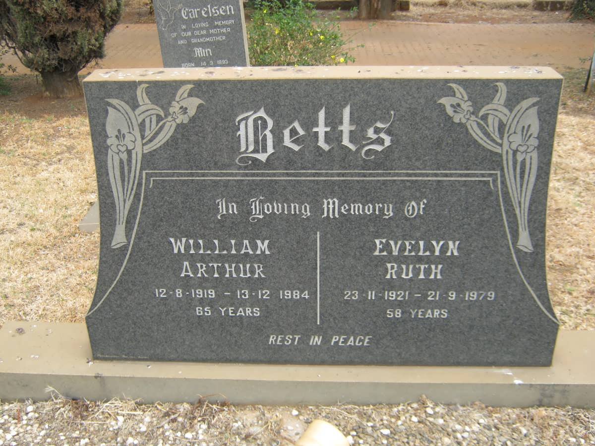 BETTS William Arthur 1919-1984 &amp; Evelyn Ruth 1921-1979