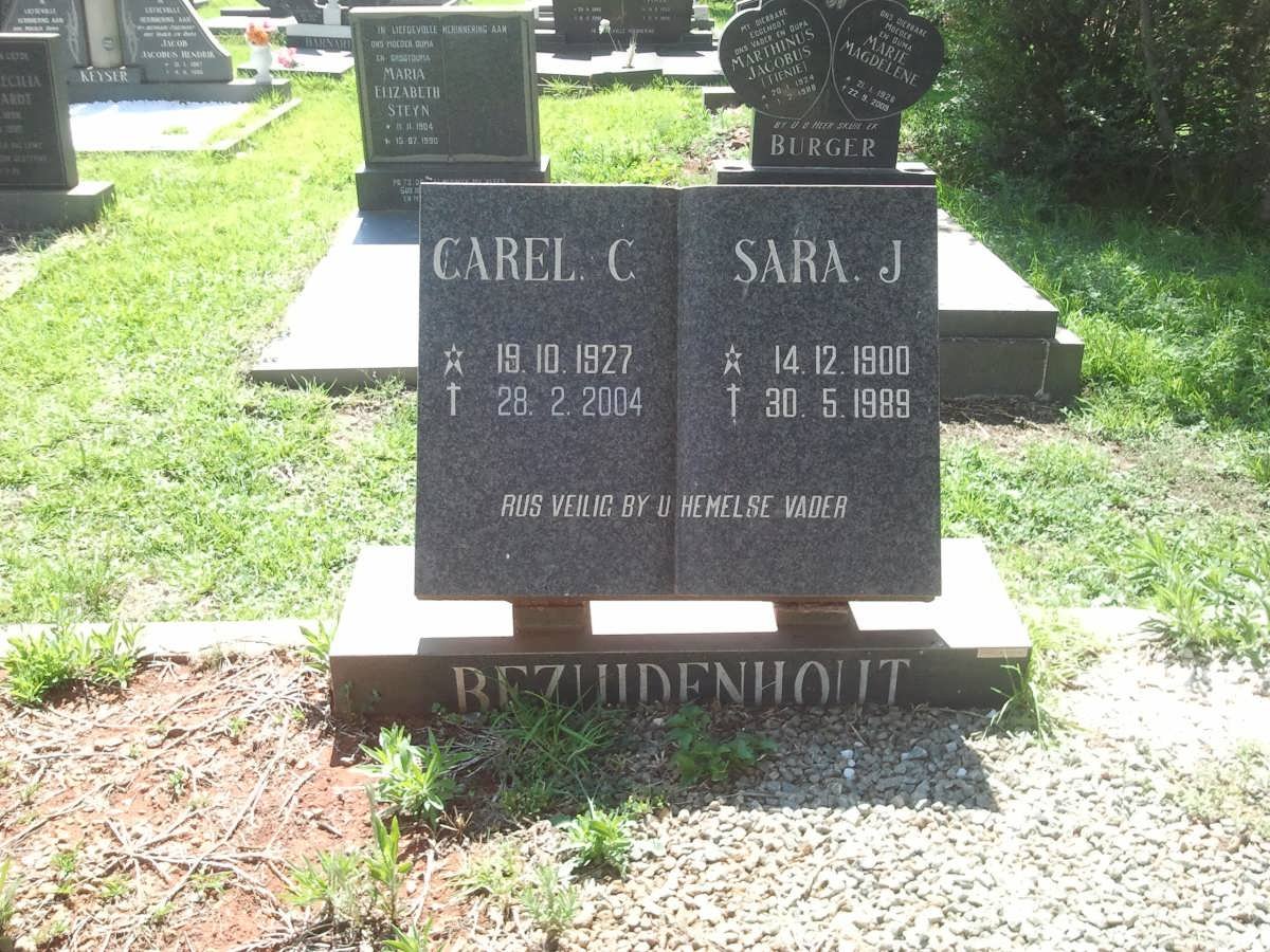 BEZUIDENHOUT Carel C. 1927-2004 &amp; Sara J. 1900-1989
