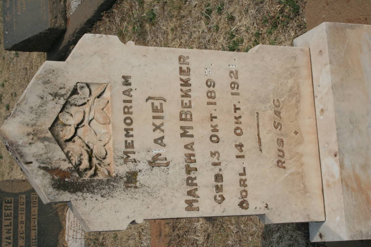 BEKKER Martha M. 1897-1921