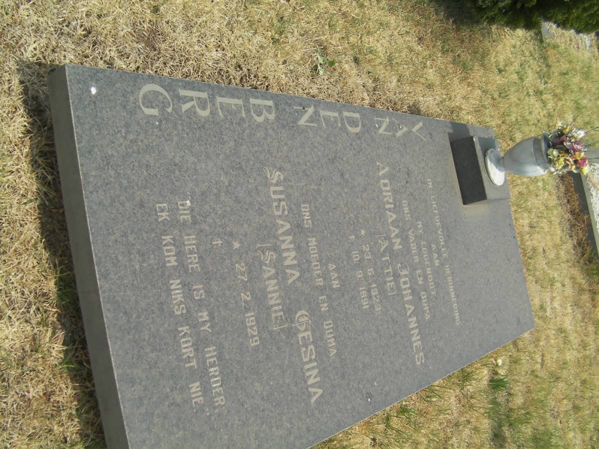 BERG Ariaan Johannes, van den 1923-1991 &amp; Susanna Gesina 1929-
