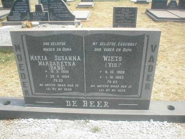 BEER Wiets, de 1908-1983 &amp; Maria Susanna Margaretha 1909-1994