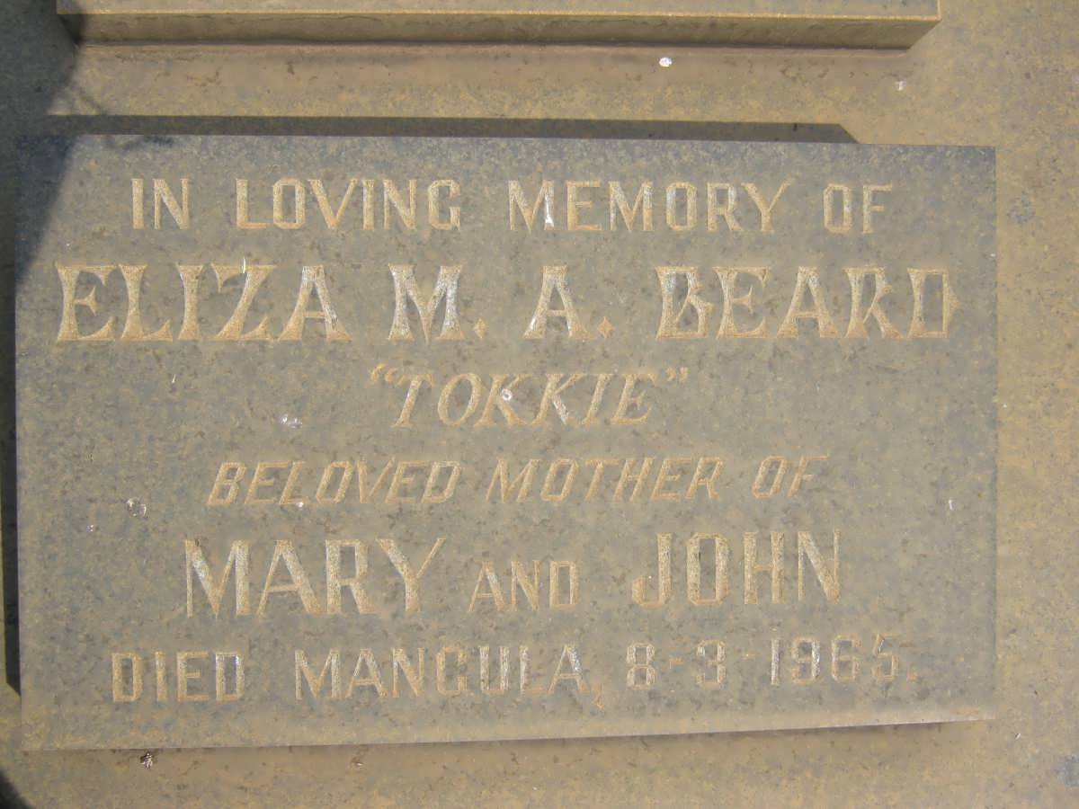 BEARD Eliza M.A. -1965