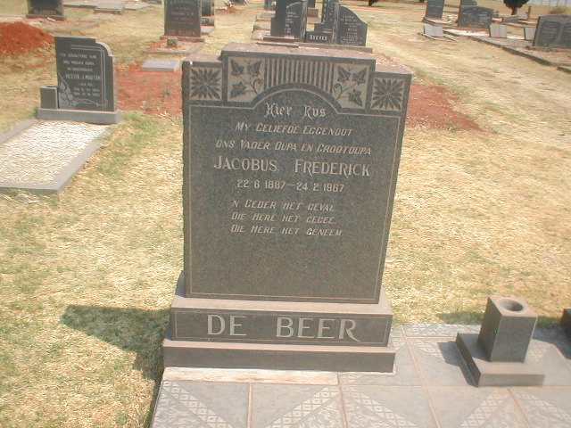 BEER Jacobus Frederick, de 1887-1967