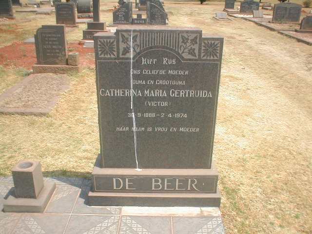 BEER Catherina Maria Gertruida, de nee VICTOR 1888-1974