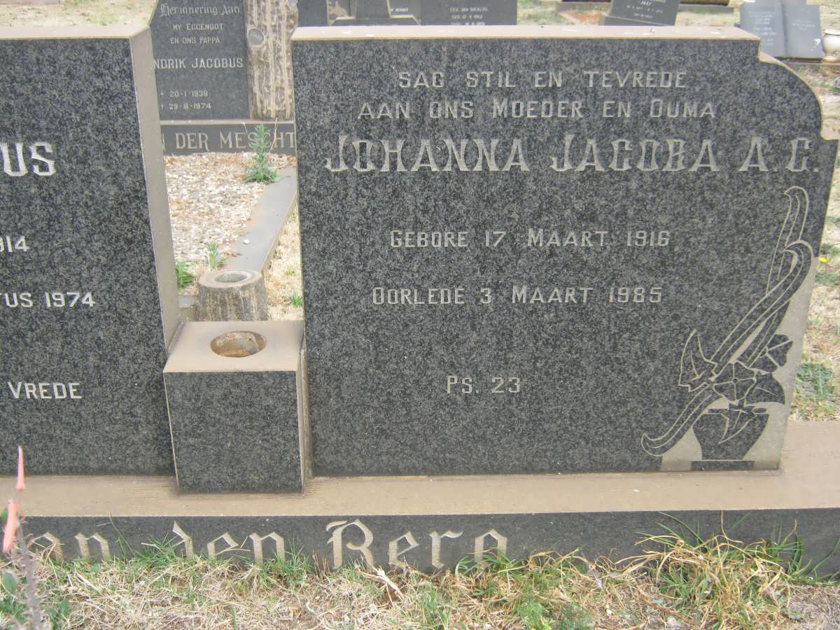 BERG Johanna Jacoba A.G., van den 1916-1985