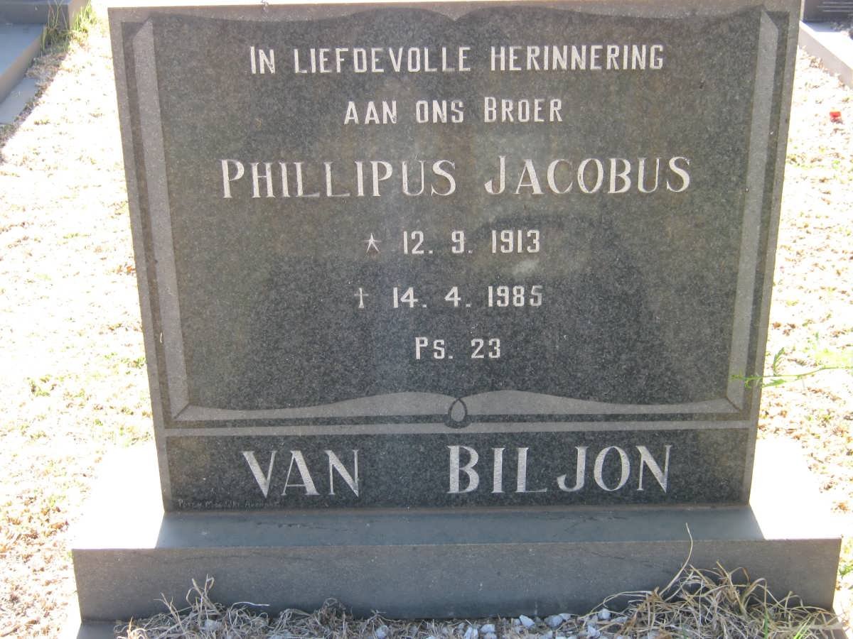 BILJON Phillipus Jacobus, van 1913-1985