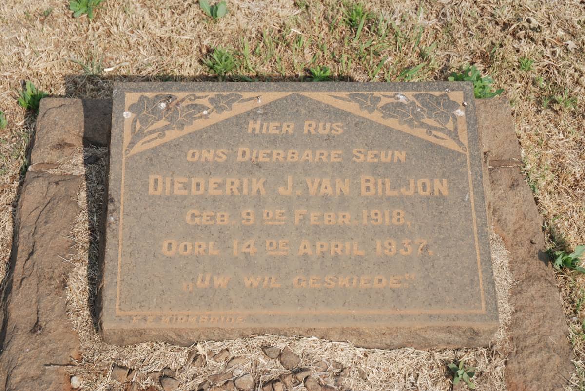 BILJON Diederik J., van 1918-1937