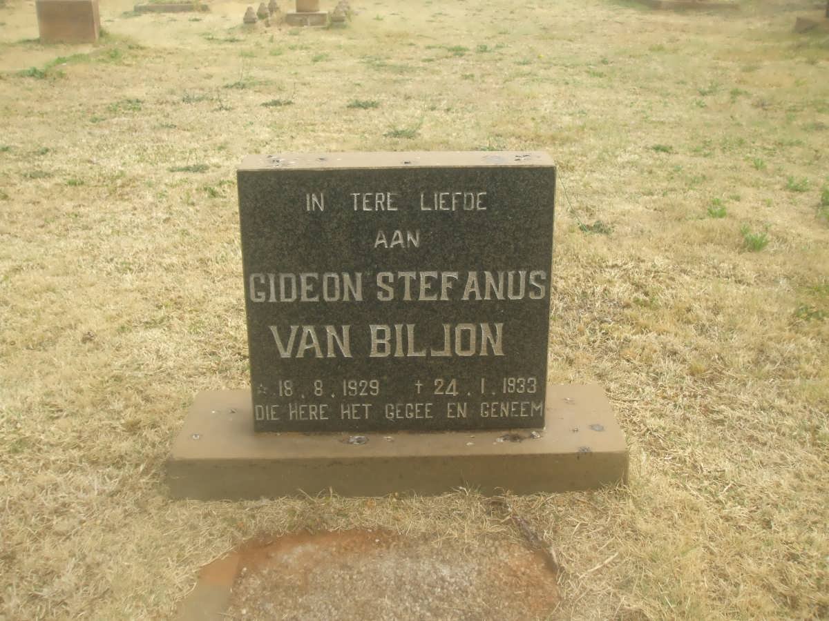 BILJON Gideon Stefanus, van 1929-1933