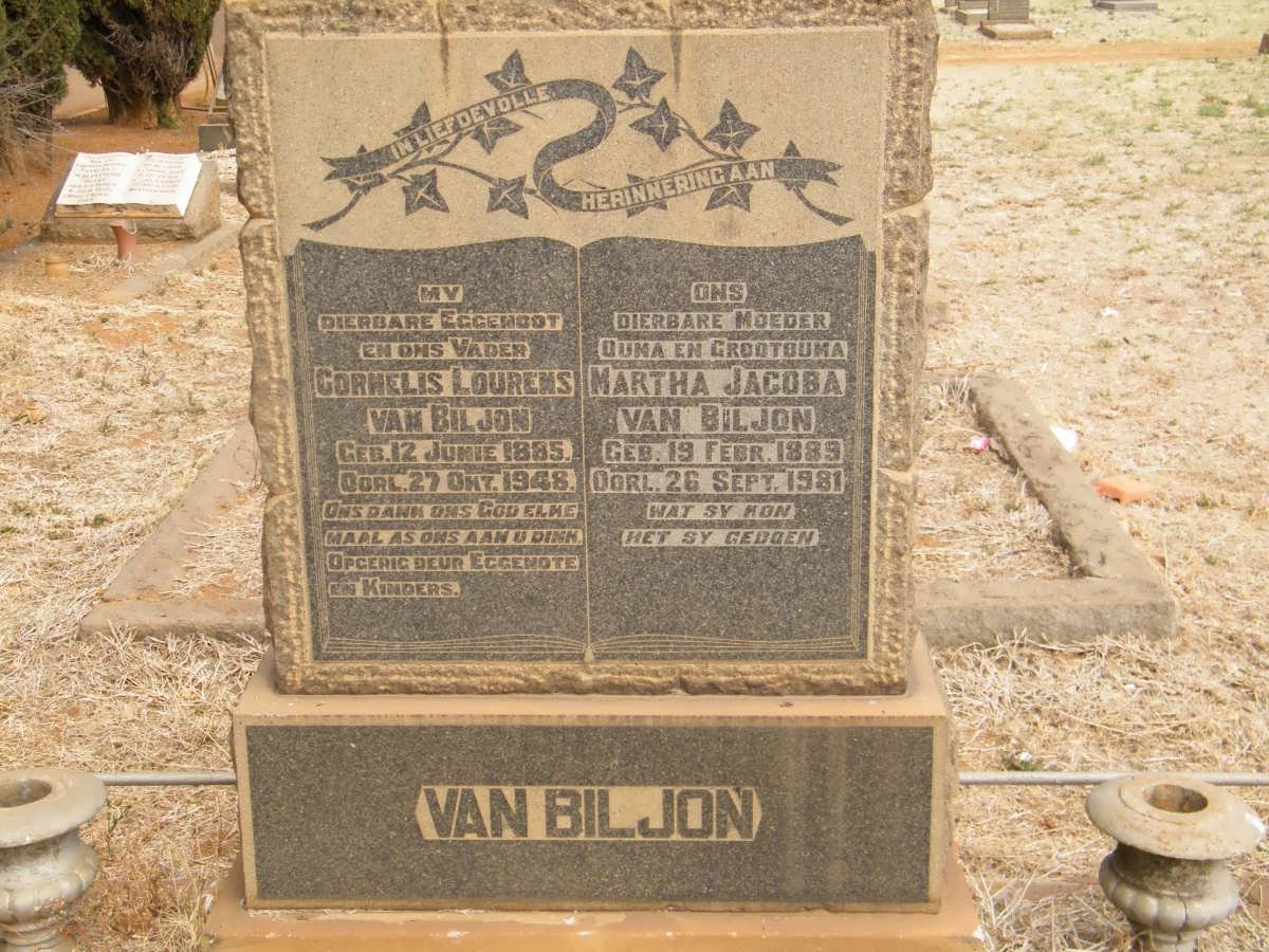BILJON Cornelis Lourens, van 1885-1948 &amp; Martha Jacoba 1889-1981