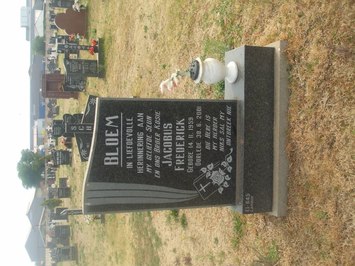 BLOEM Jacobus Frederick 1957-2001