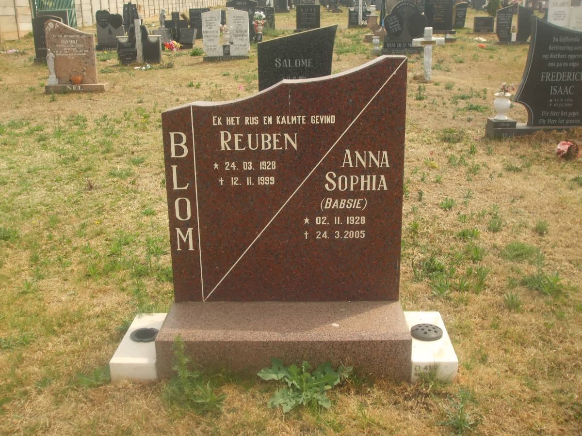 BLOM Reuben 1928-1999 &amp; Anna Sophia 1928-2005