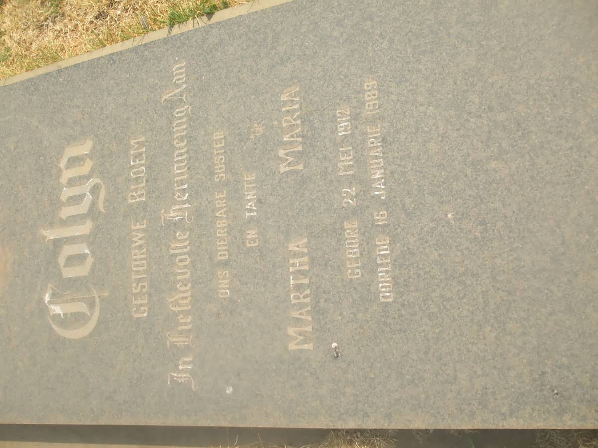 BLOEM Martha Maria formerly Colyn 1912-1989