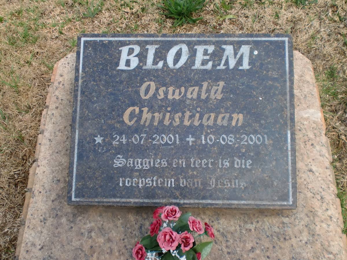 BLOEM Oswald Christiaan 2001-2001