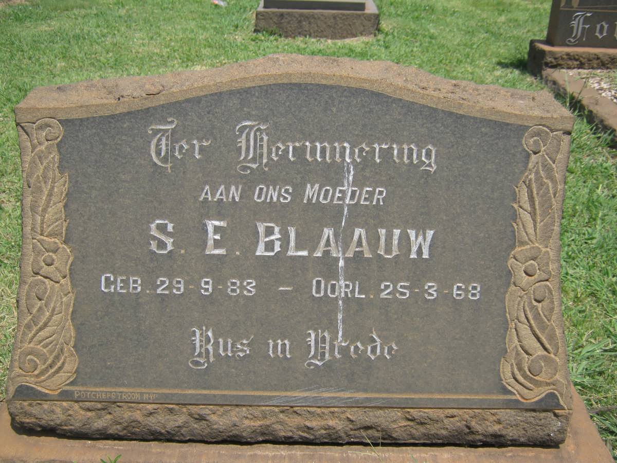 BLAAUW S.E. 1883-1968