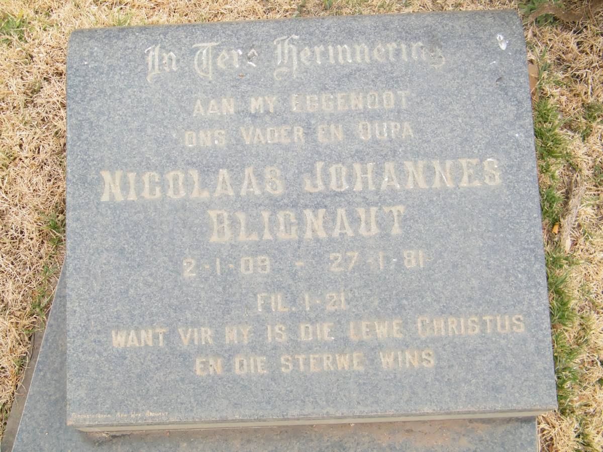 BLIGNAUT Nicolaas Johannes 1909-1981
