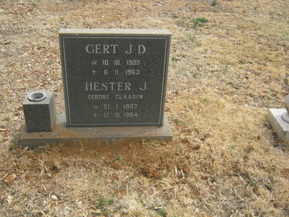 BLOM Gert J.D. 1905-1963 &amp; Hester J. CLAASEN 1907-1994