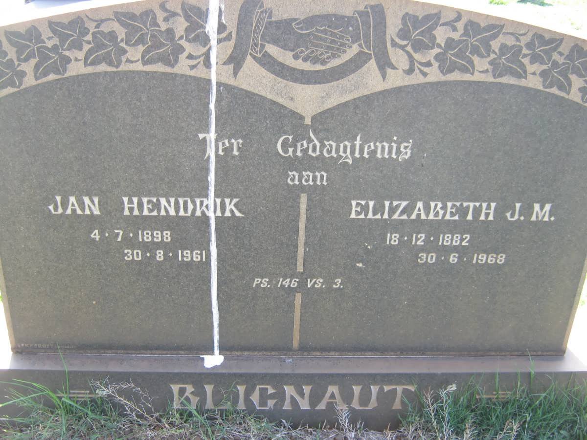 BLIGNAUT Jan Hendrik 1898-1961 &amp; Elizabeth J.M. 1882-1968