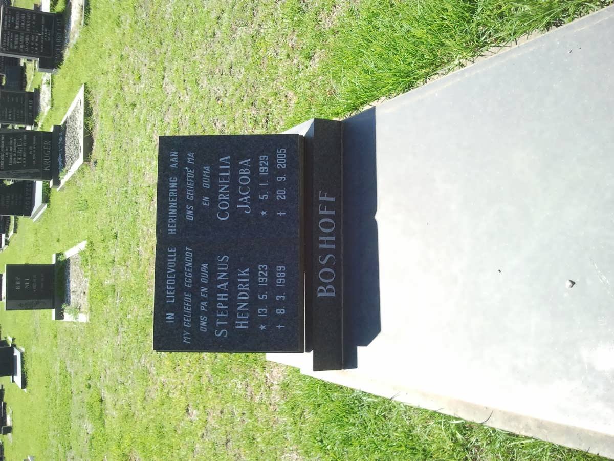 BOSHOFF Stephanus Hendrik 1923-1989 &amp; Cornelia Jacoba 1929-2005
