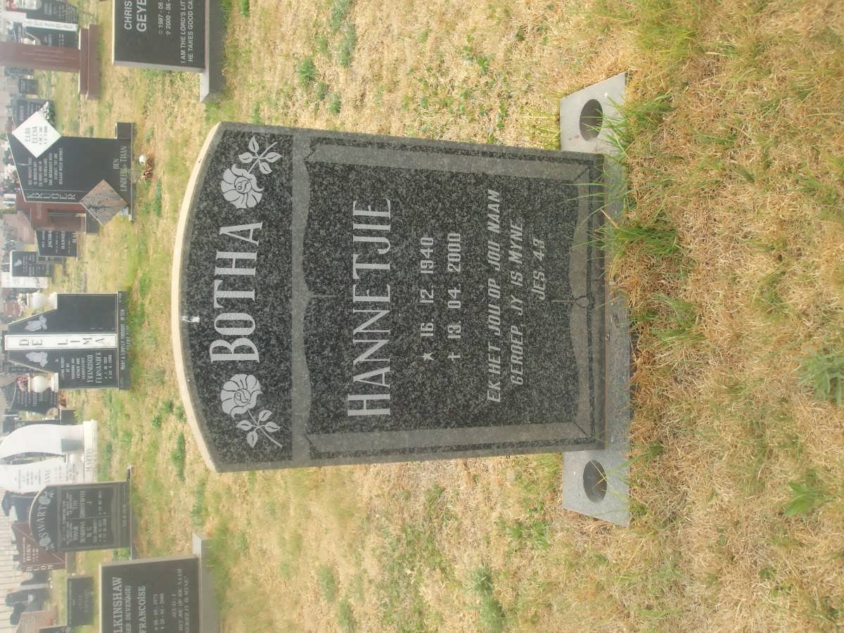 BOTHA Johanna Sophia 1940-2000