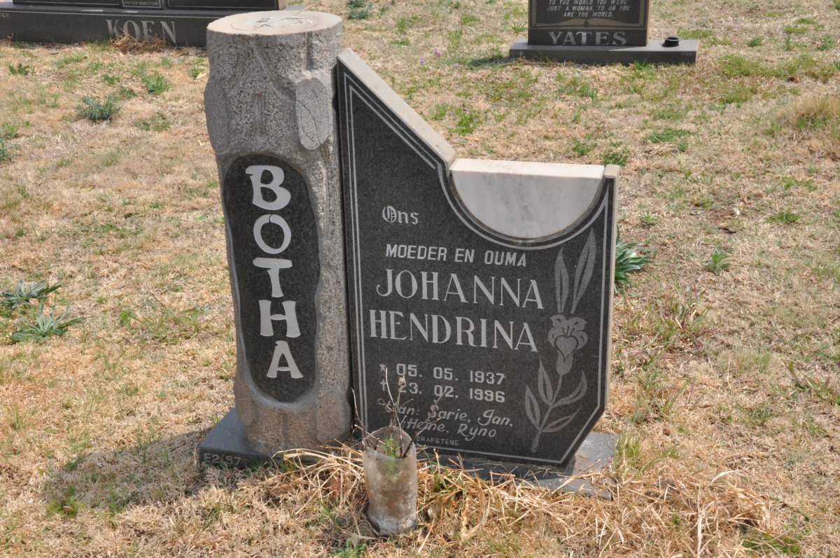 BOTHA Johanna Hendrina 1937-1996