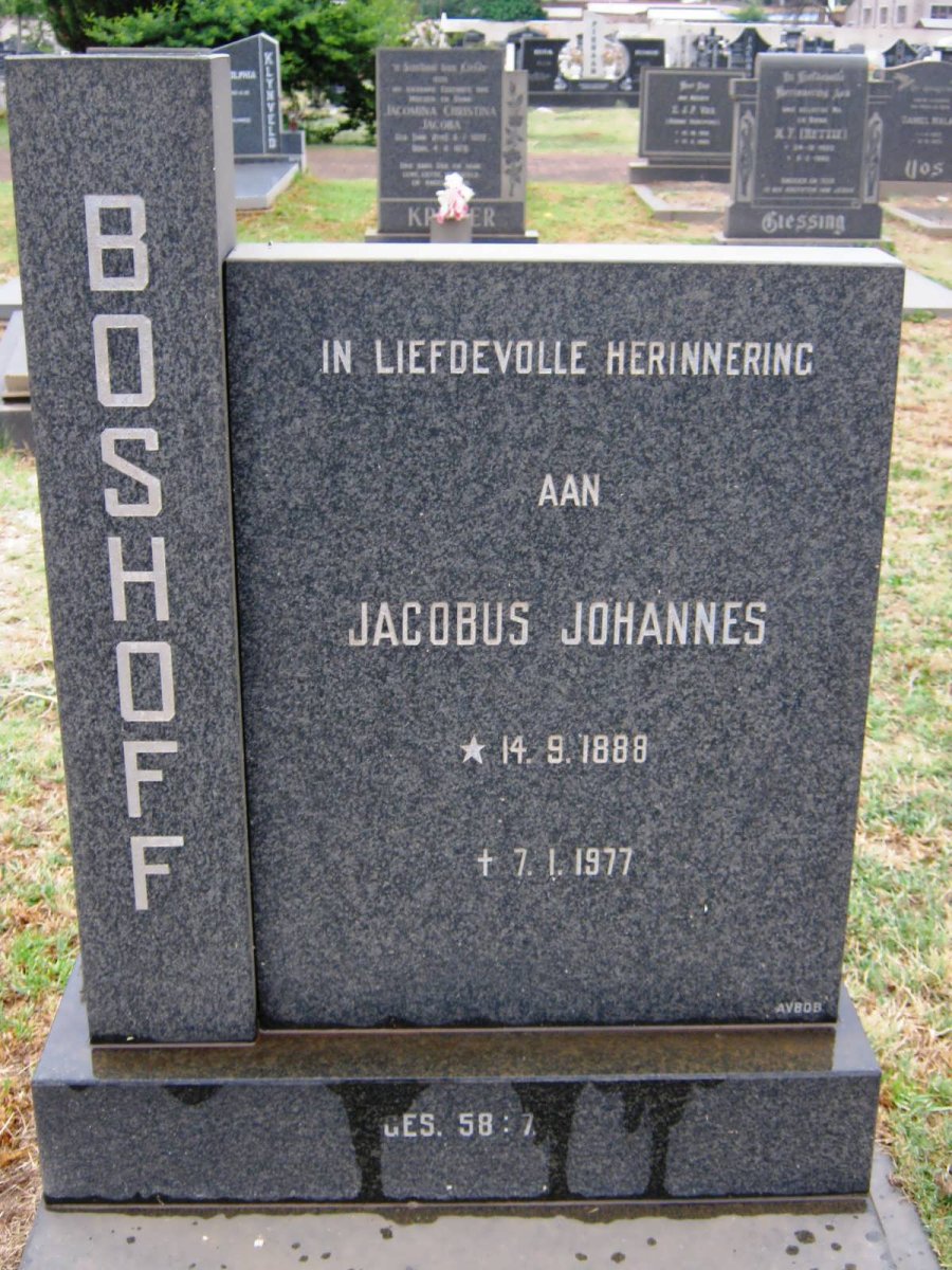 BOSHOFF Jacobus Johannes 1888-1977