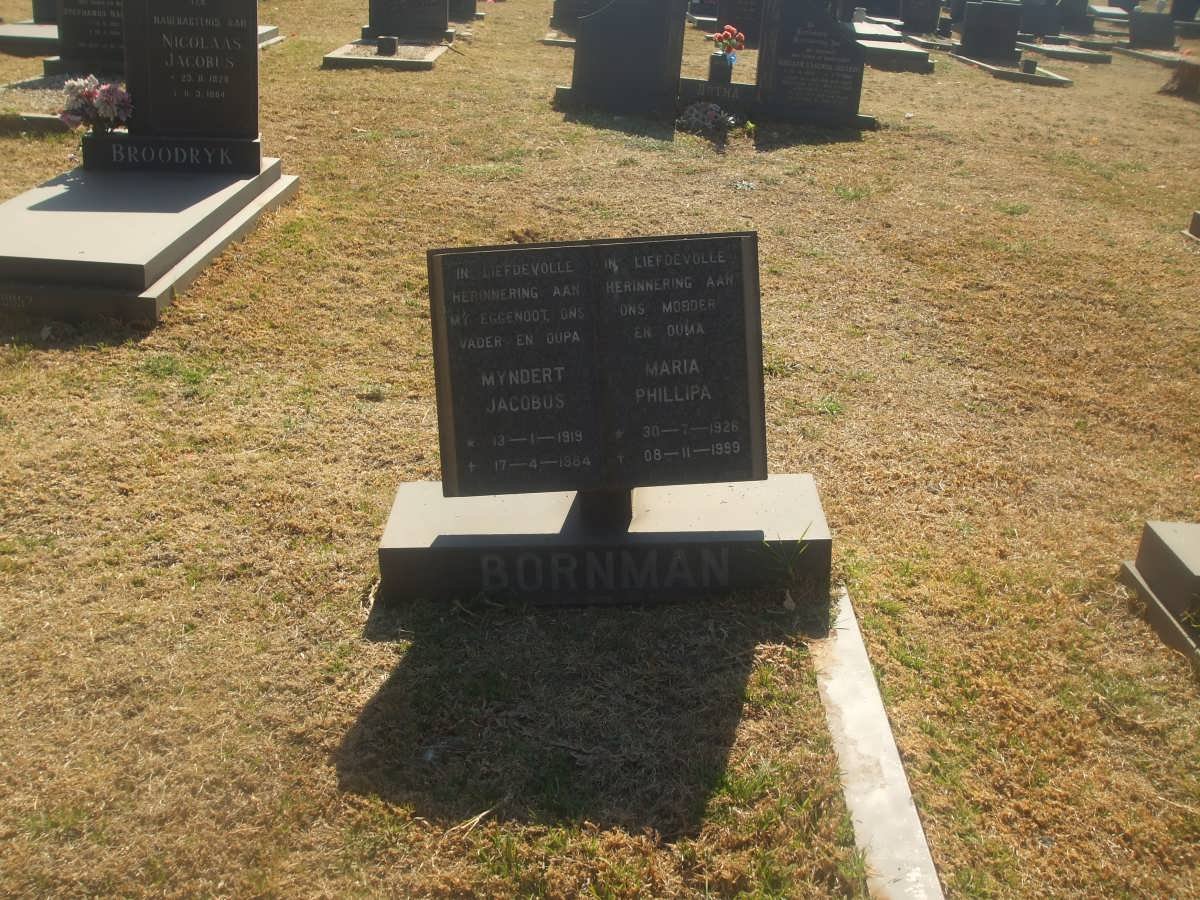 BORNMAN Myndert Jacobus 1919-1984 &amp; Maria Phillipa 1926-1999