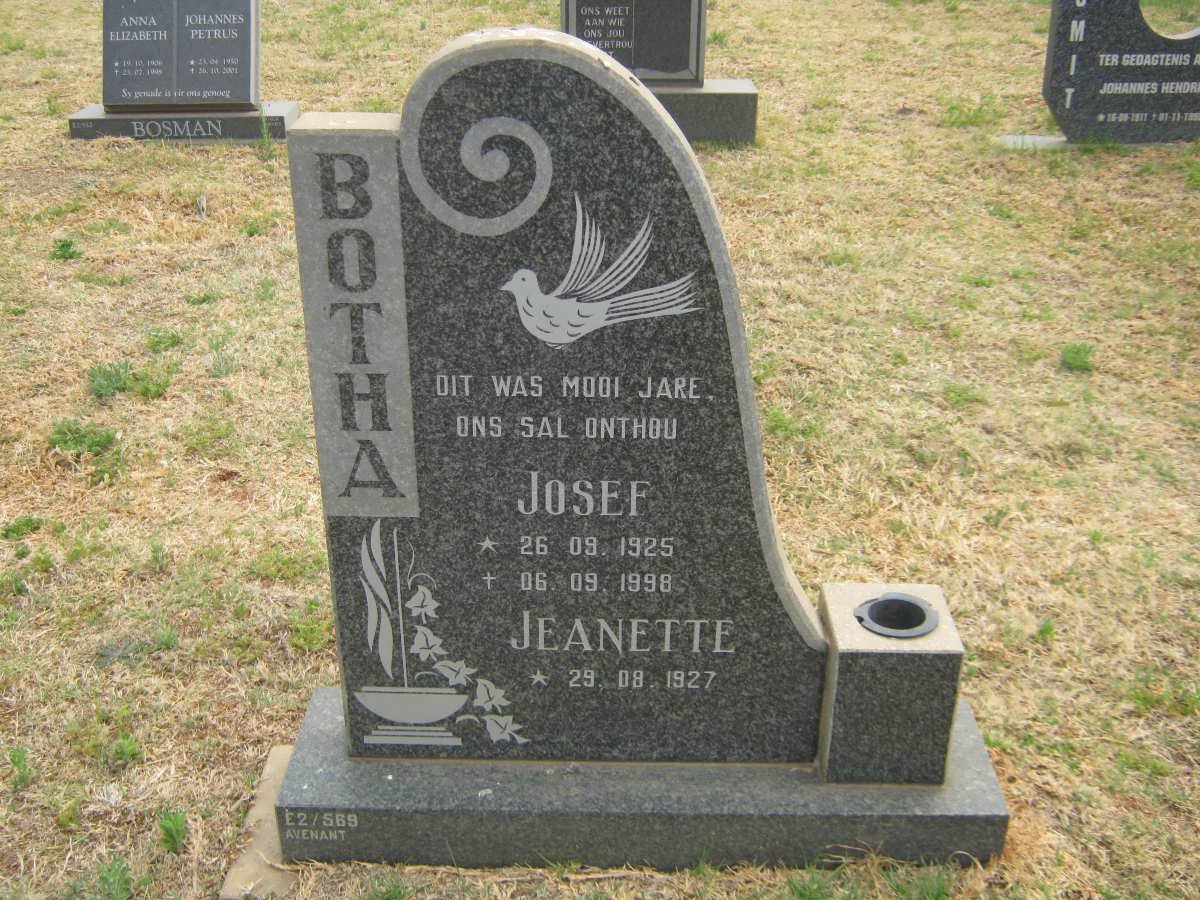 BOTHA Josef 1925-1998 &amp; Jeanette 1927-