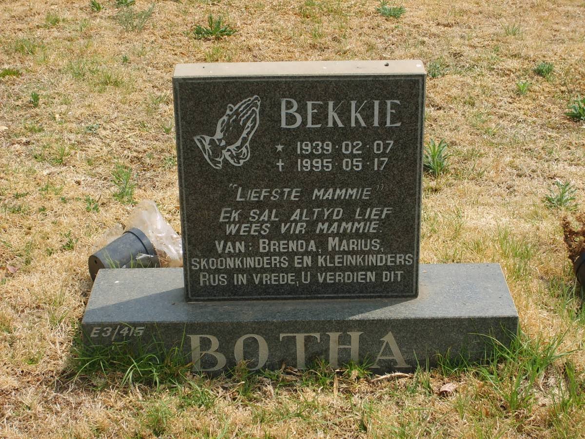 BOTHA Bekkie 1939-1995