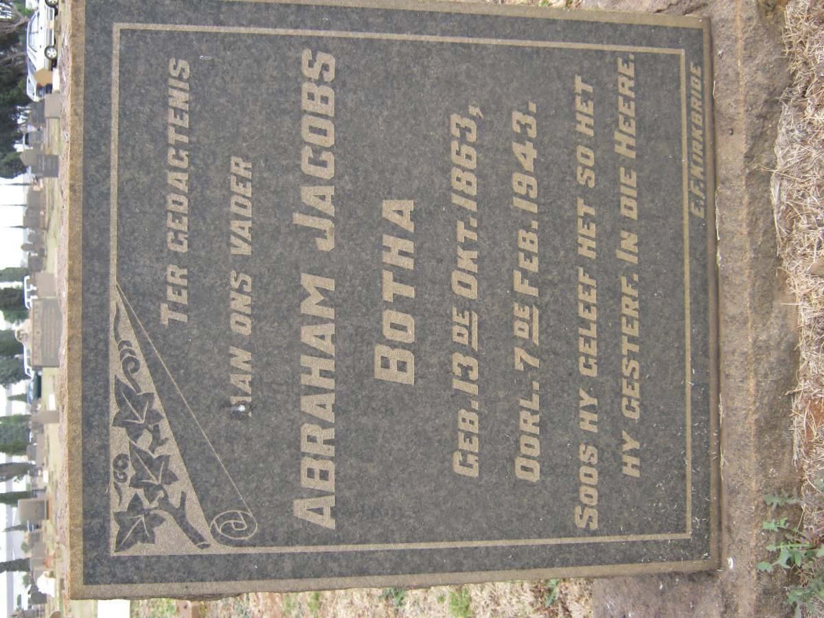 BOTHA Abraham Jacobs 1863-1943