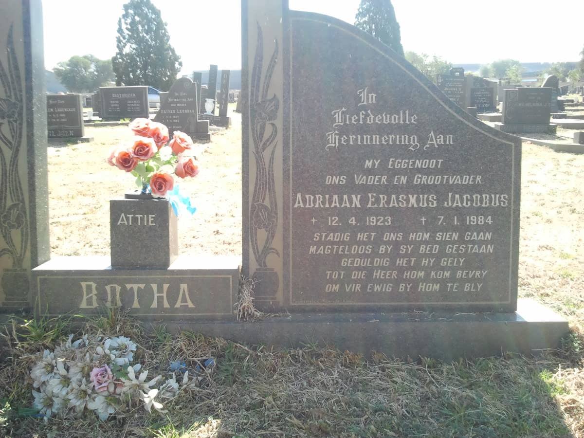 BOTHA Adriaan Erasmus Jacobus 1923-1984