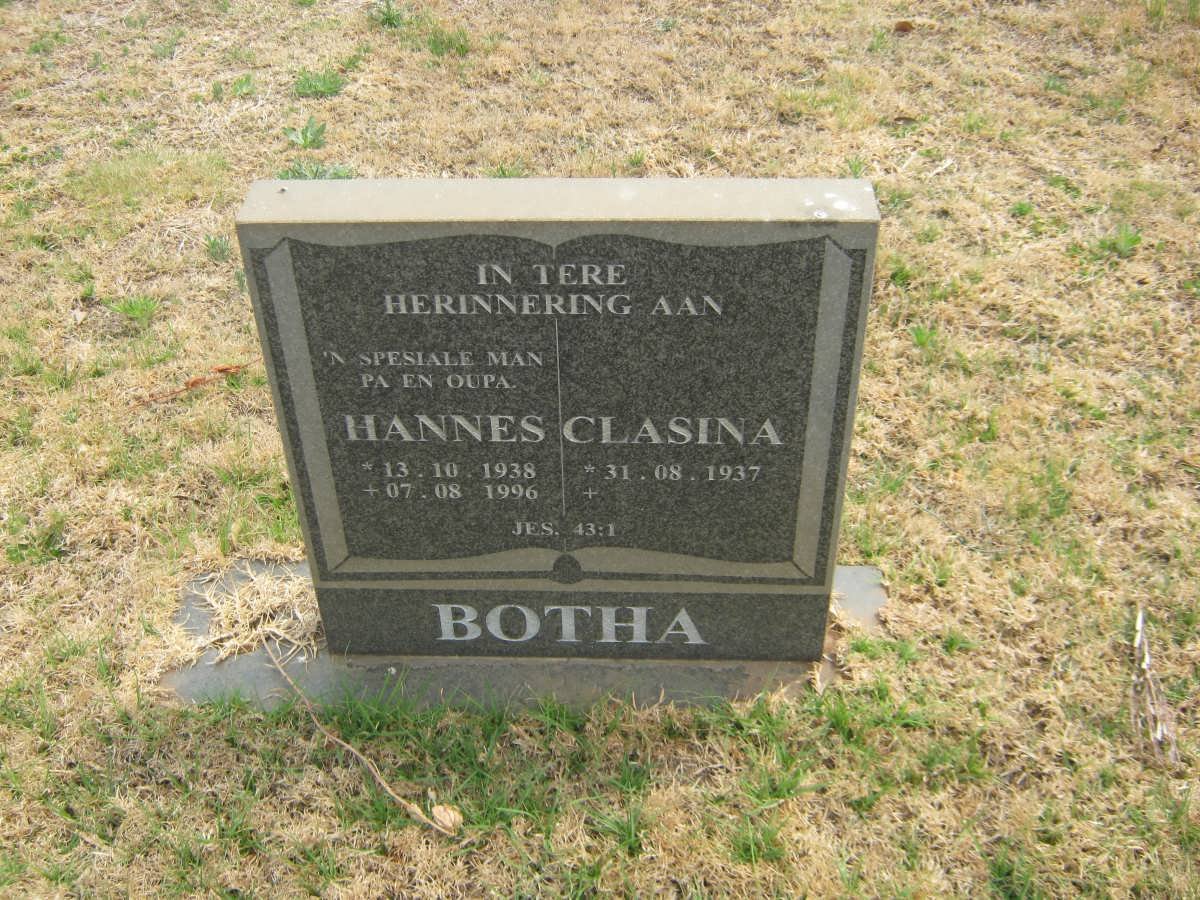 BOTHA Hannes 1938-1996 &amp; Clasina 1937-
