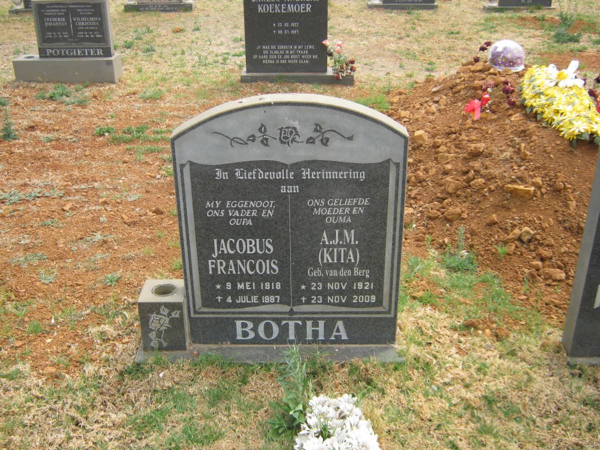 BOTHA Jacobus Francios 1918-1997 &amp; A.J.M. VAN DEN BERG 1921-2009