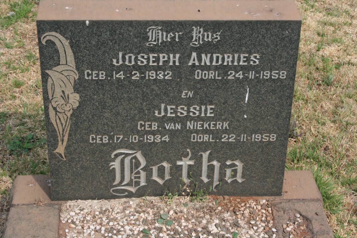BOTHA Joseph Andries 1932-1958 &amp; Jessie VAN NIEKERK 1934-1958