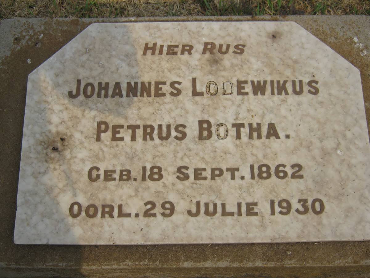 BOTHA Johannes Lodewikus Petrus 1862-1930